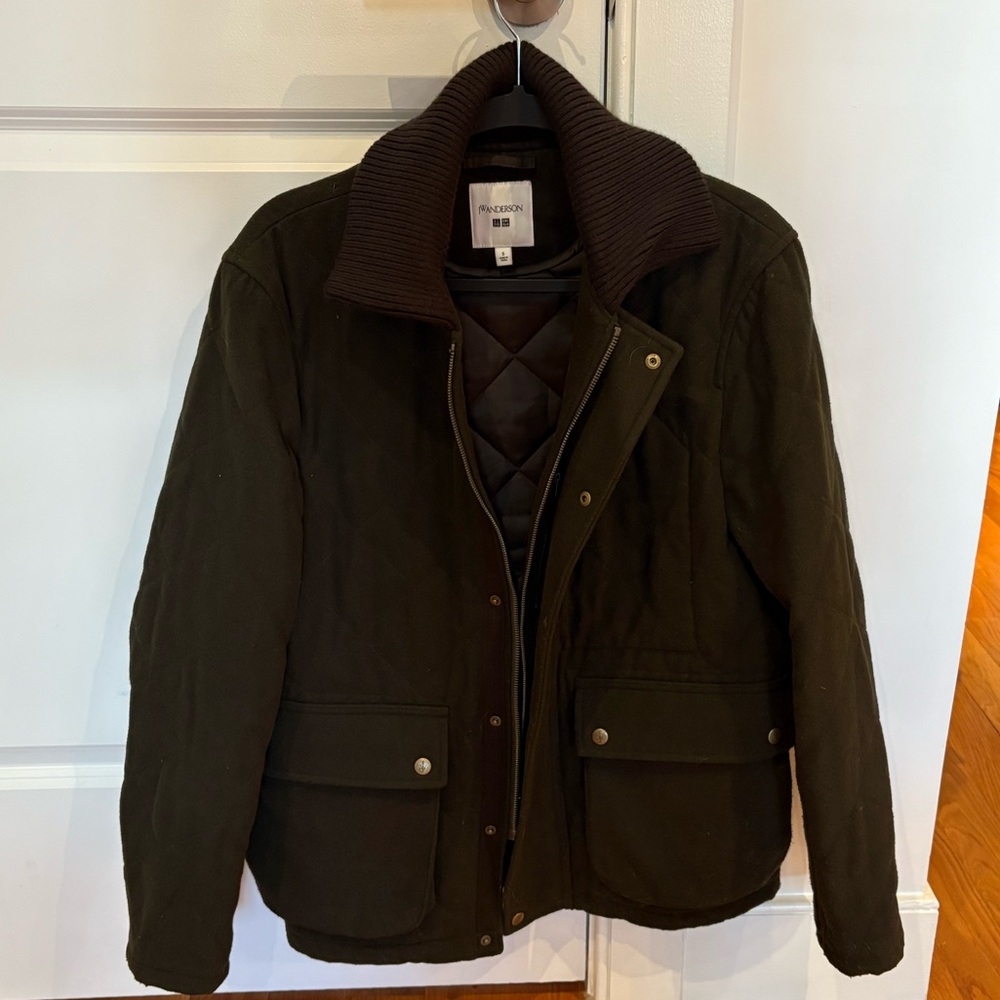J.W. Anderson x Uniqlo Men's Green Quilted Jacket Sz S - Picture 2 of 7
